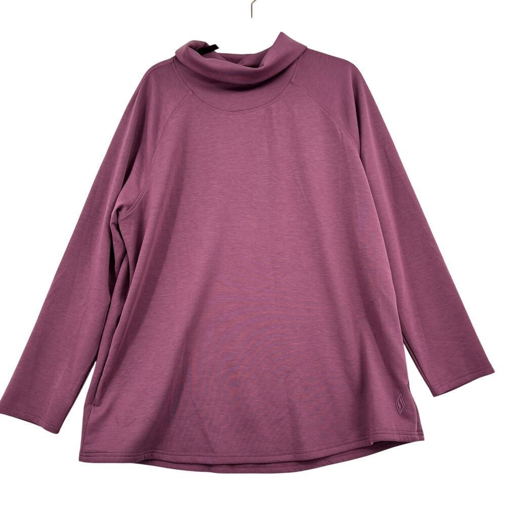 Skechers Tunic Sweatshirt Top Size 2X Dark Mauve Skechcloud Mock Neck Pullover
